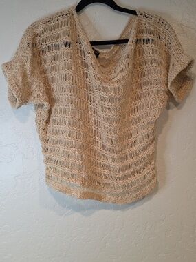 Organically Grown Cozy Crochet Knit Top - Cream